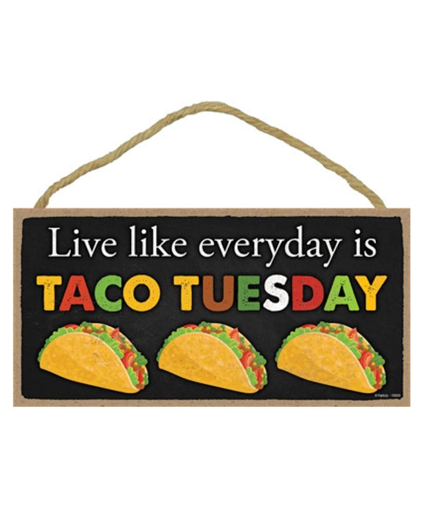 応援グッズ Tacos Amazon.com: Popfizzy Tacos 標誌、Taco Tuesday 標誌、有趣的塔